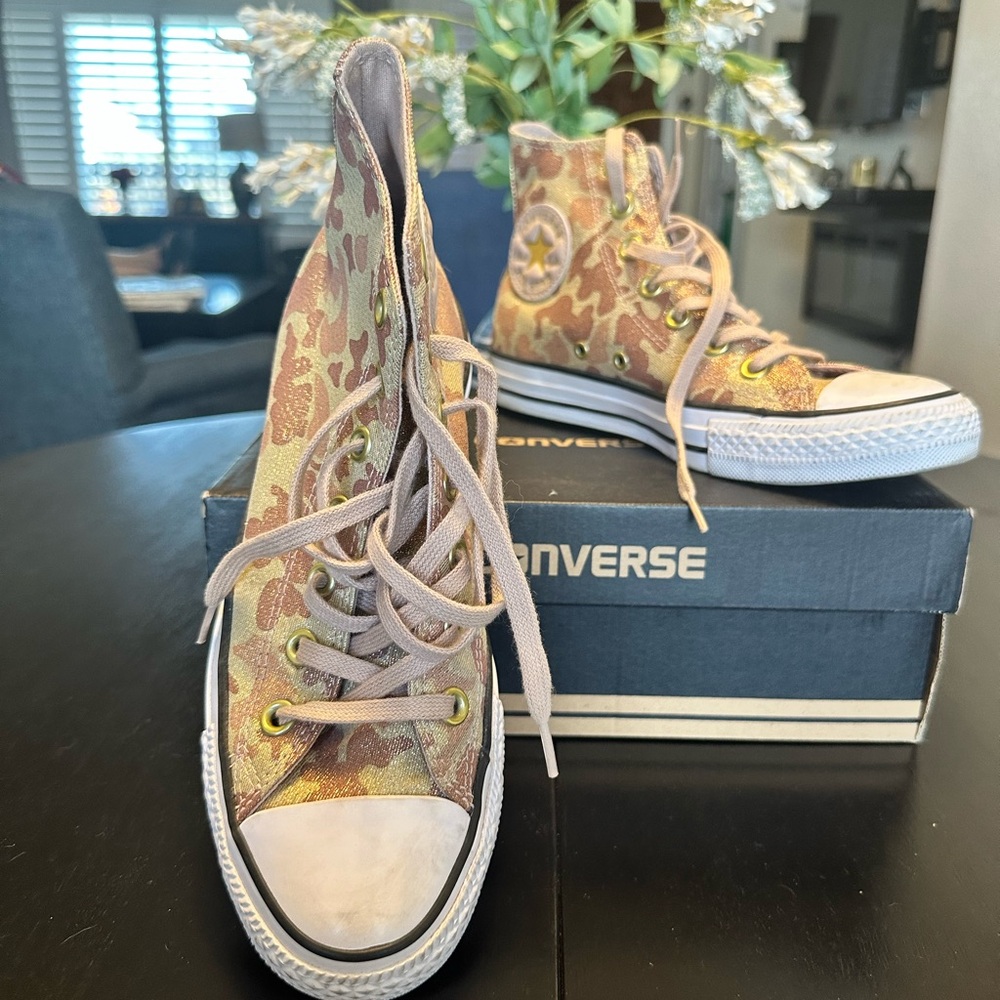 Converse Chuck Taylor All Star Hi Top 559837F PARTICAL BEIGE/CAMEO BROWN Sz 7